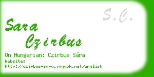 sara czirbus business card